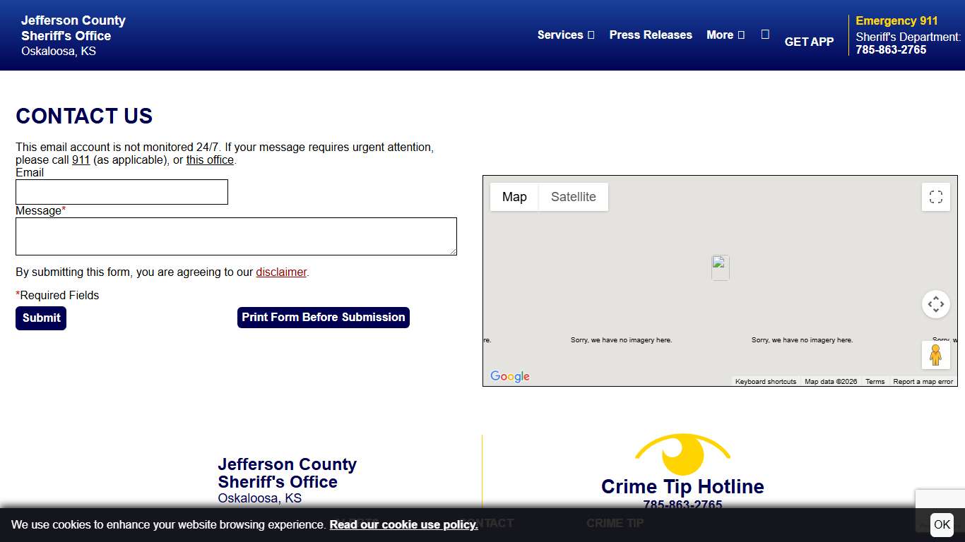 Contact Us Jefferson County, Kansas Sheriff's Office